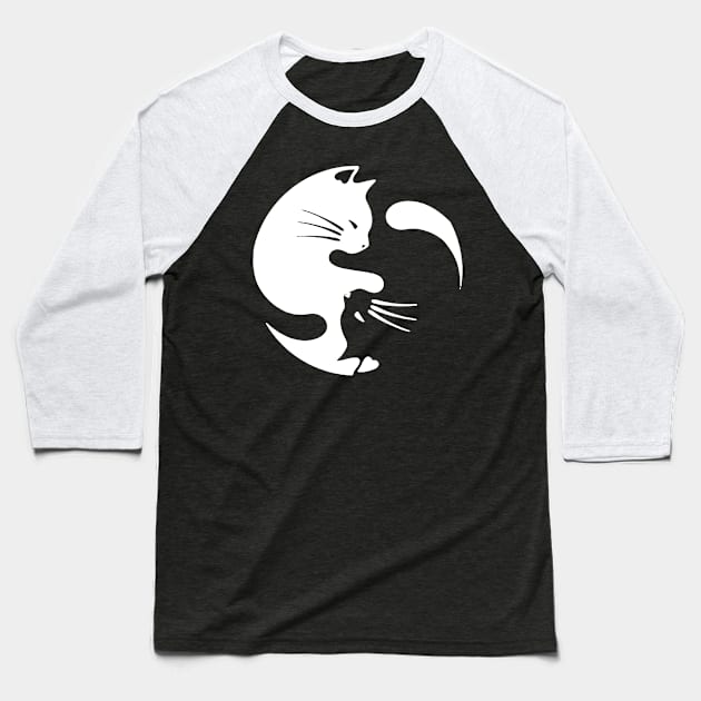 Cat yin yang perfect cat lover gift Baseball T-Shirt by BadDesignCo